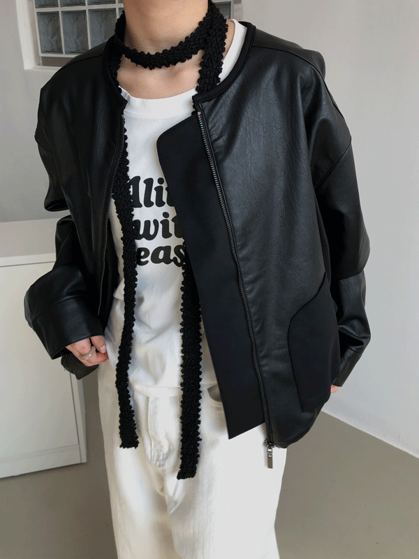 wave leather jacket